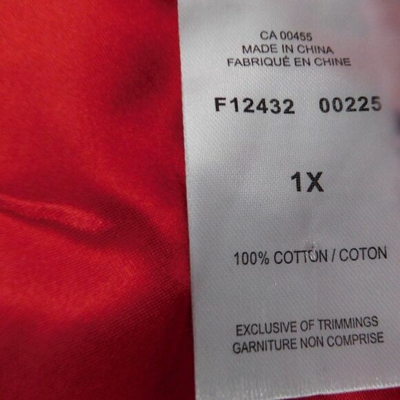 Womens Flannel nightgown Night Shirt Cotton Holiday White Red‎ Moose Size 1X - Picture 4 of 6